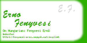 erno fenyvesi business card