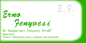 erno fenyvesi business card